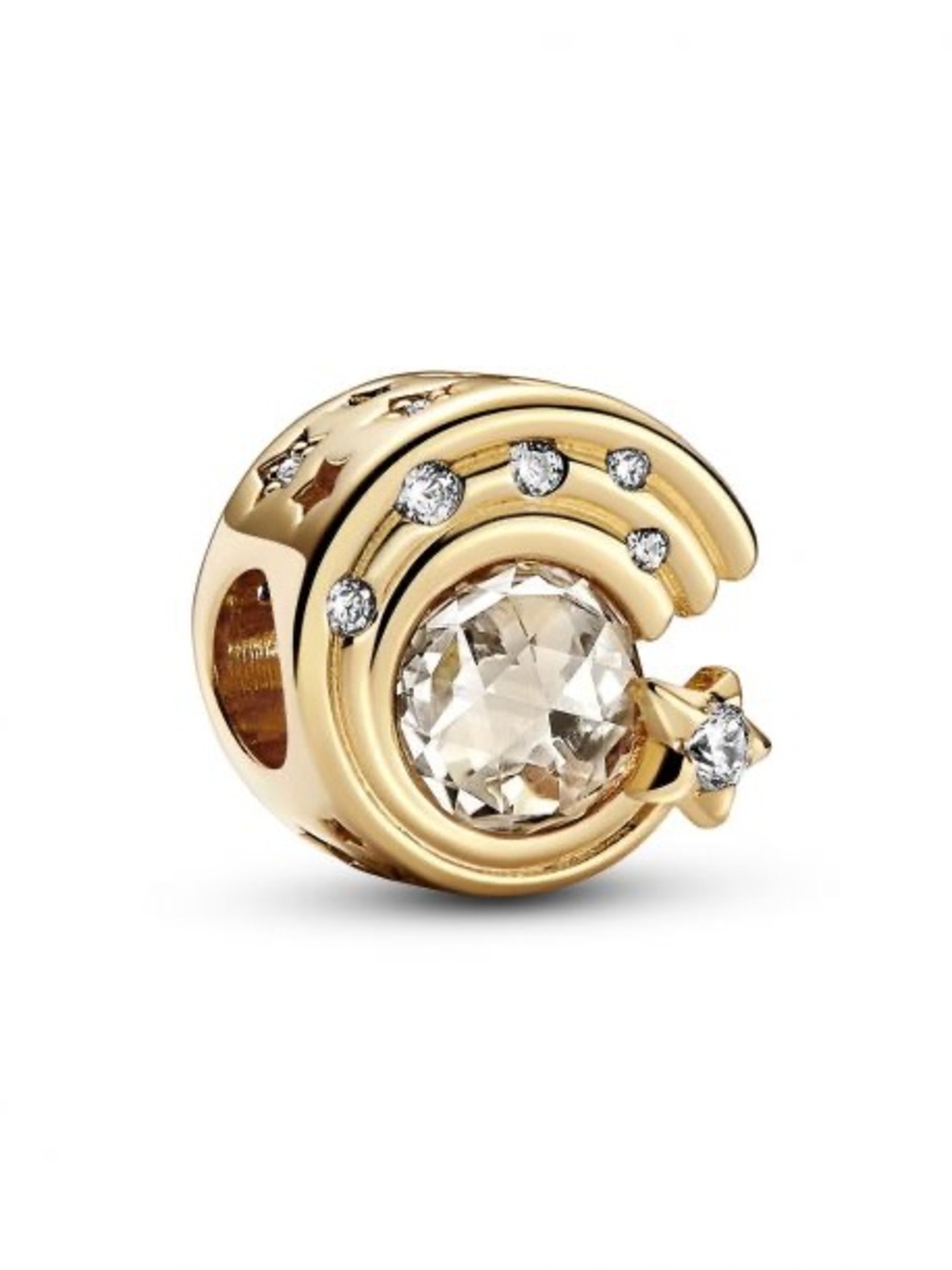 Retired Pandora shooting star gold tone charm